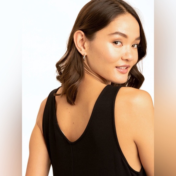 Threads 4 Thought V Neck Rainey Patch Pocket Jumpsuit in Black, Size Small - Picture 6 of 14